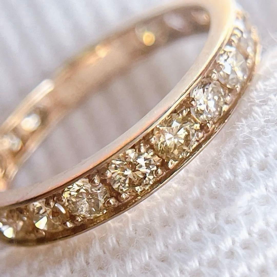 【1217】 K18PG 天然ダイヤモンド 1ct エタニティ 11.5〜12号