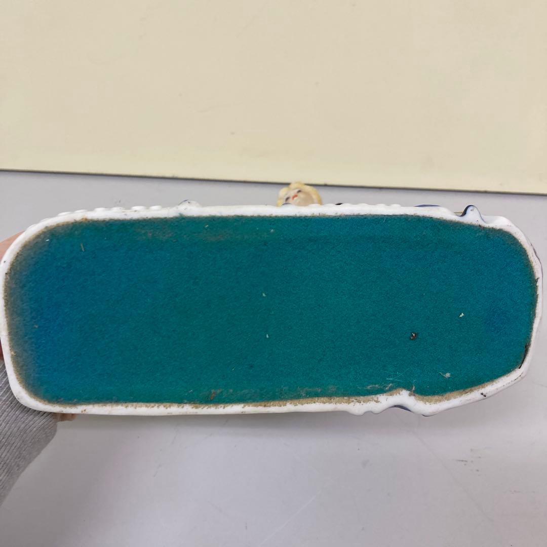 E3 ジャンク品 置き時計 陶器製 ロココ調 フィギュリン 貴婦人 アンティーク