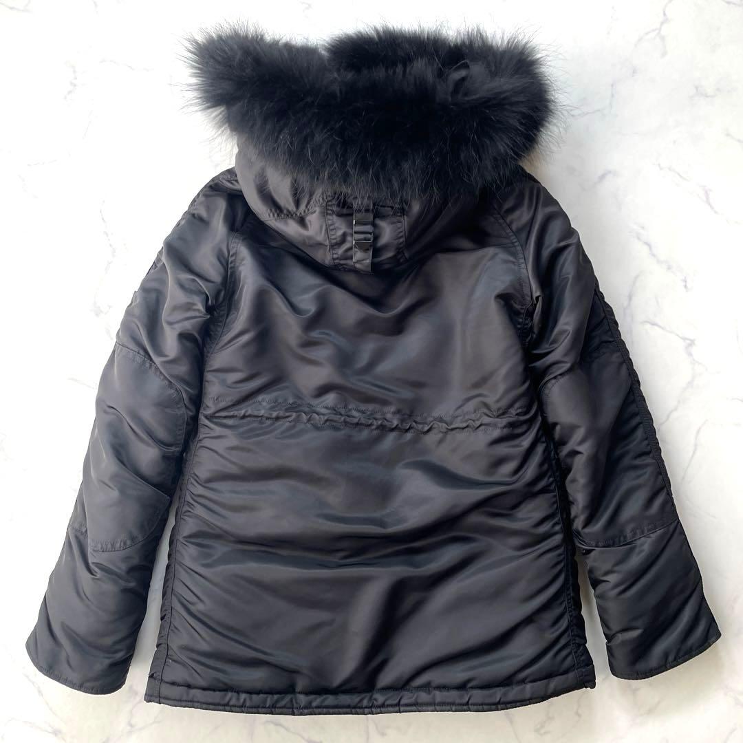 アルファインダストリーズ N-3B ファー ボア ジャケット S ブラック