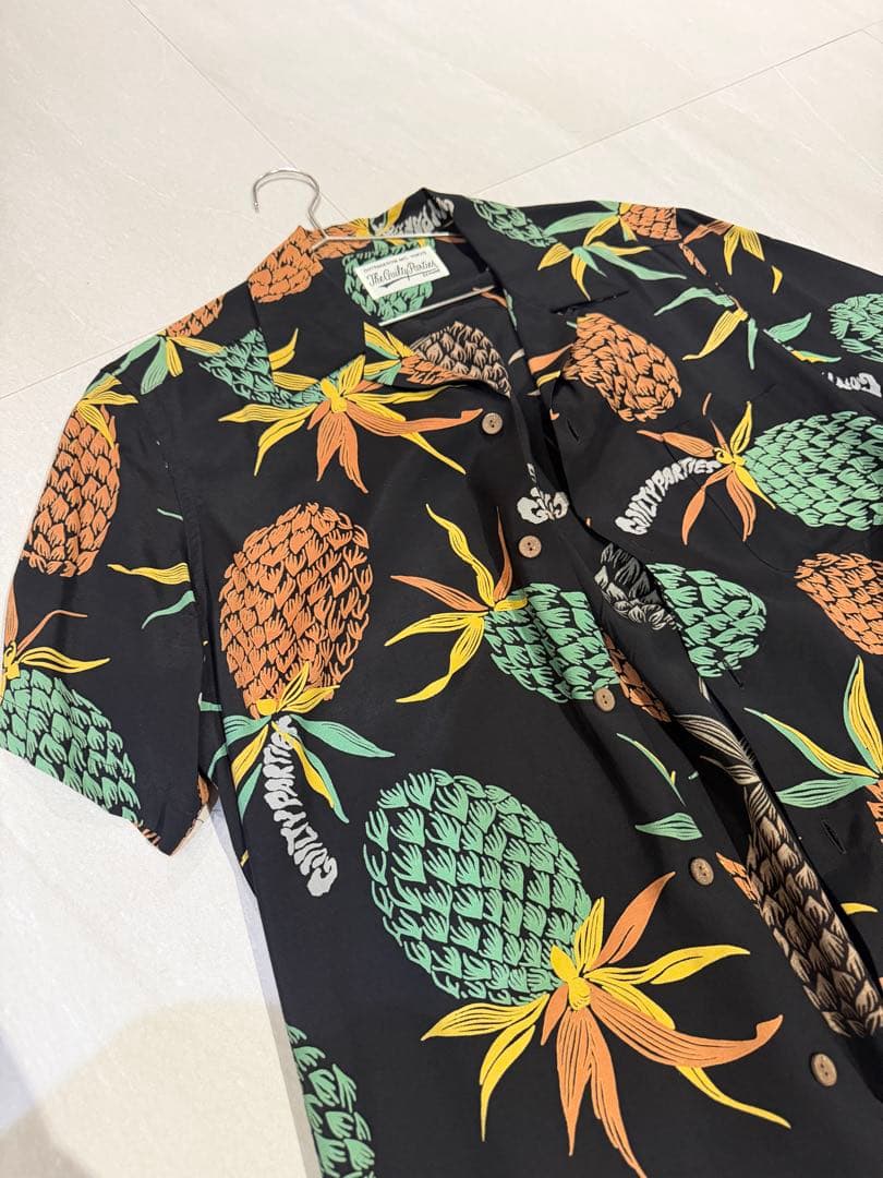 M*˚様 【極美品】WACKO MARIA アロハシャツ パイナップル柄 黒 日