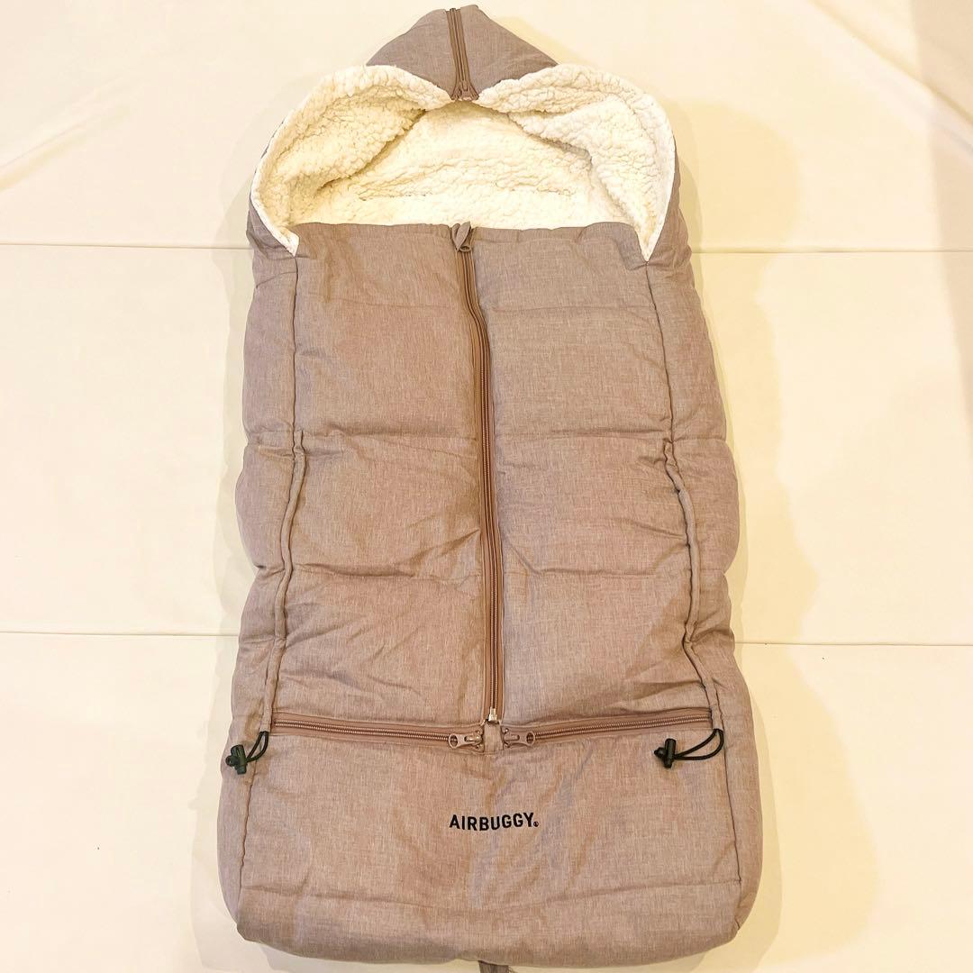 【美品】 エアバギー　フットマフ　ベージュウッド　2個セット　双子　防寒