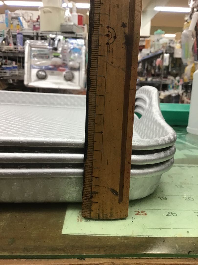 アルミ　アルマイト　脇取り盆3個セット　ラーメン屋さん　出前うどん屋さん　875