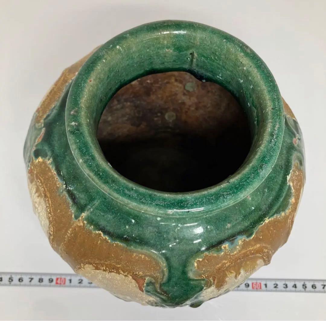 時代物　宋三彩壺　高さ22cm。 y060