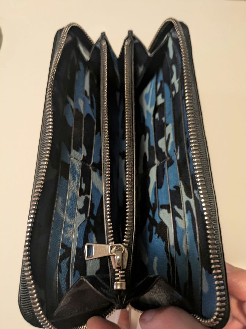 MAISON TAKUYA ロングウォレット長財布カモフラージュブルー迷彩