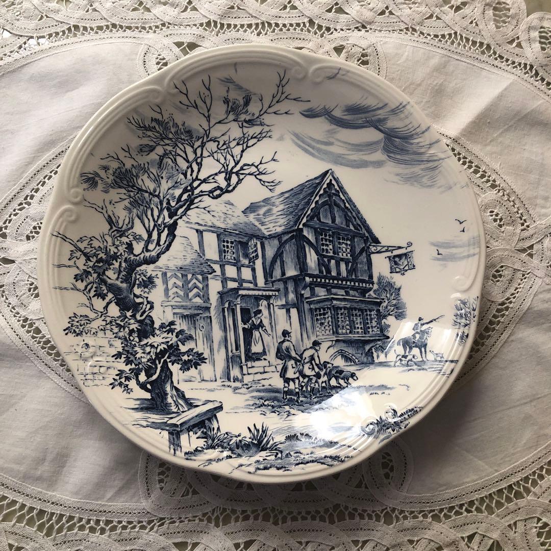 フランス　ヴィンテージ　ジアン ブループレート