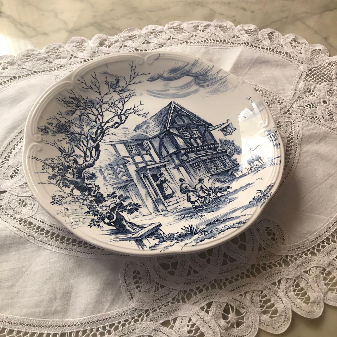 フランス　ヴィンテージ　ジアン ブループレート