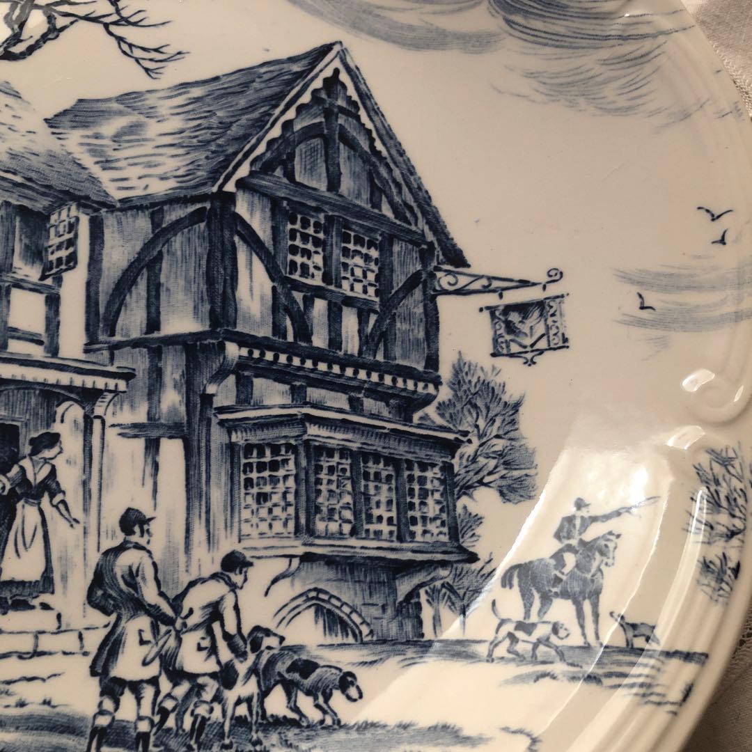 フランス　ヴィンテージ　ジアン ブループレート