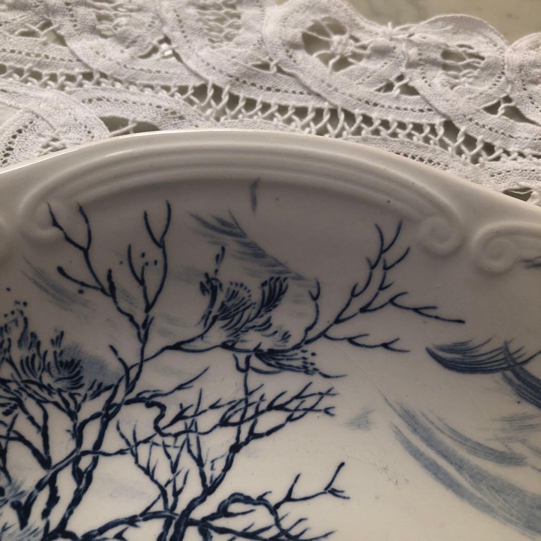 フランス　ヴィンテージ　ジアン ブループレート