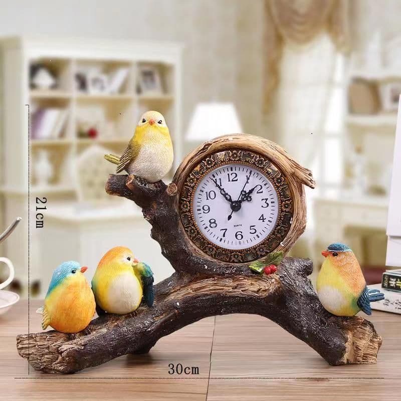 小鳥の置時計時計の置時計居間寝室ベッドの頭静音時計の置物