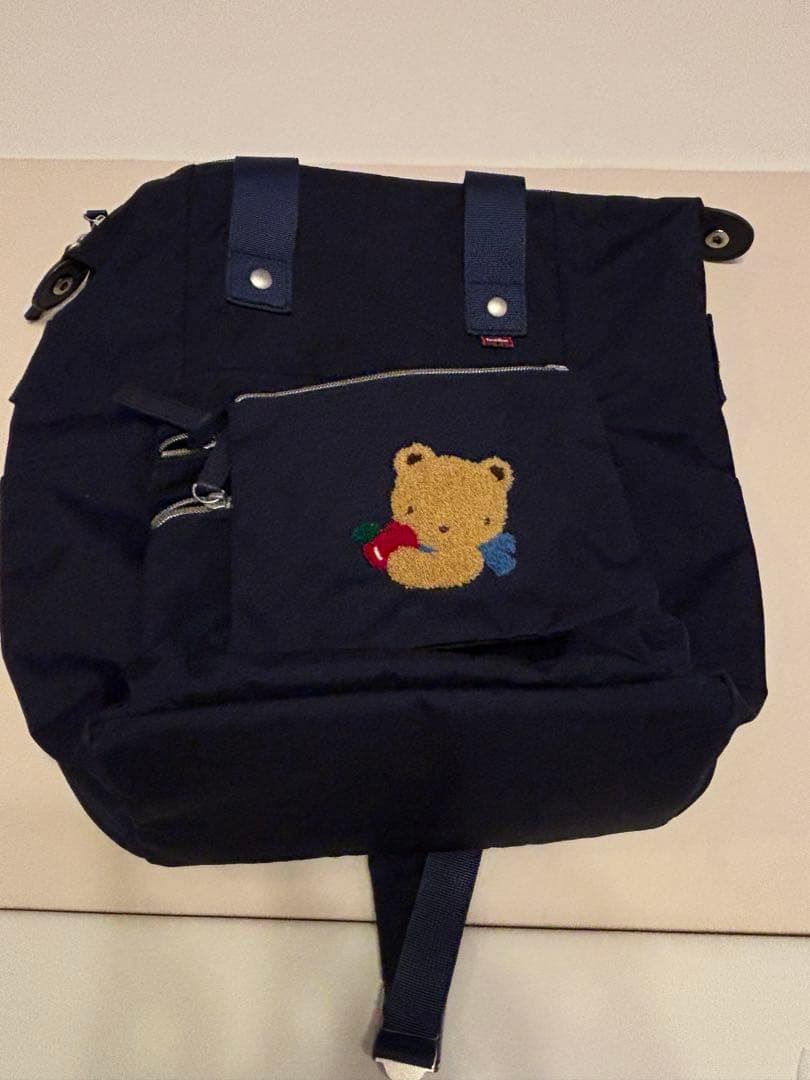 ファミリア　ポーチ付き　マザーズバッグ リュック　ネイビー 　2way