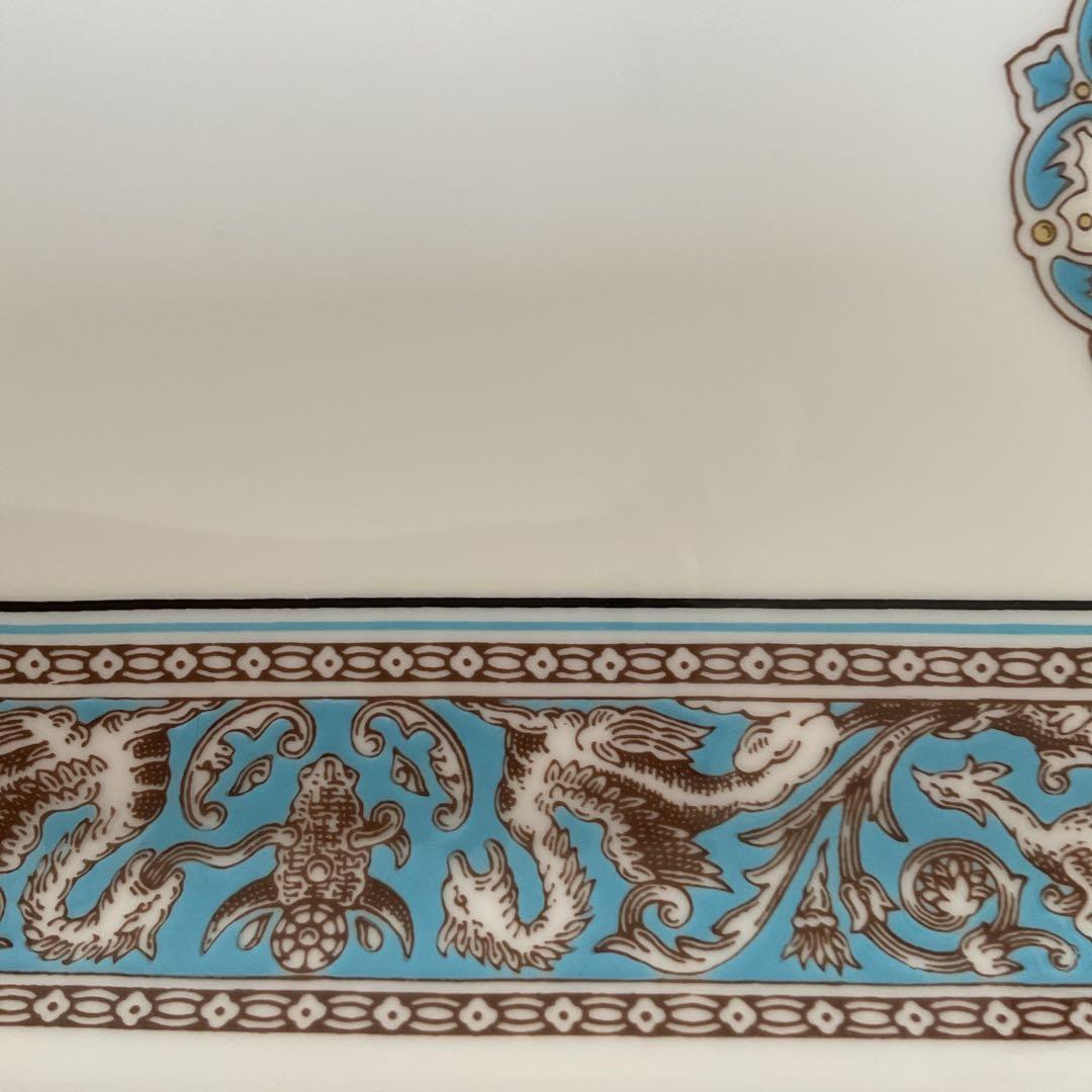 ウェッジウッド　フロレンティーン　ターコイズ　サンドウィッチ　プレート　スクエア