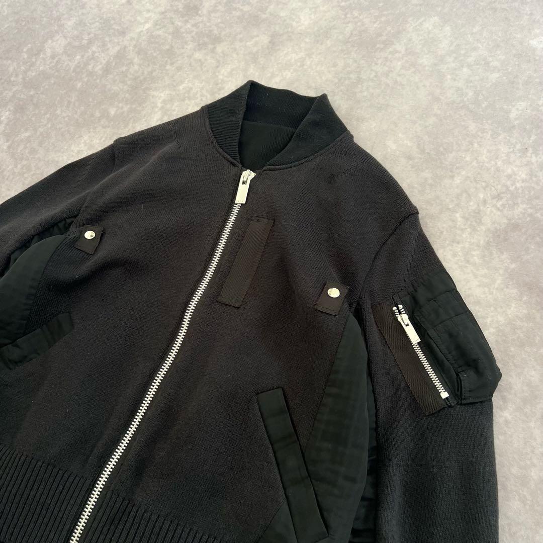 sacai 19AW MA-1 ドッキングジャケット オールブラック 希少