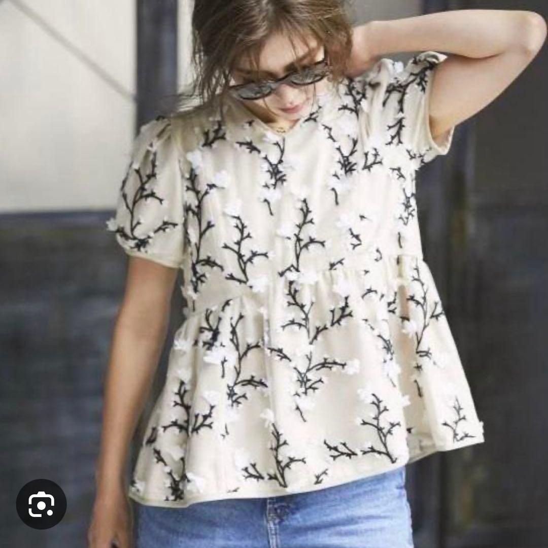 SEVEN TEN セブンテン バイ ミホカワヒト　ツイード　刺繍トップス　M