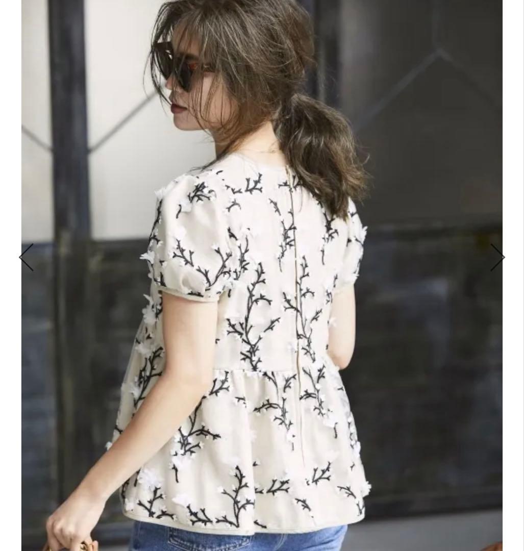 SEVEN TEN セブンテン バイ ミホカワヒト　ツイード　刺繍トップス　M