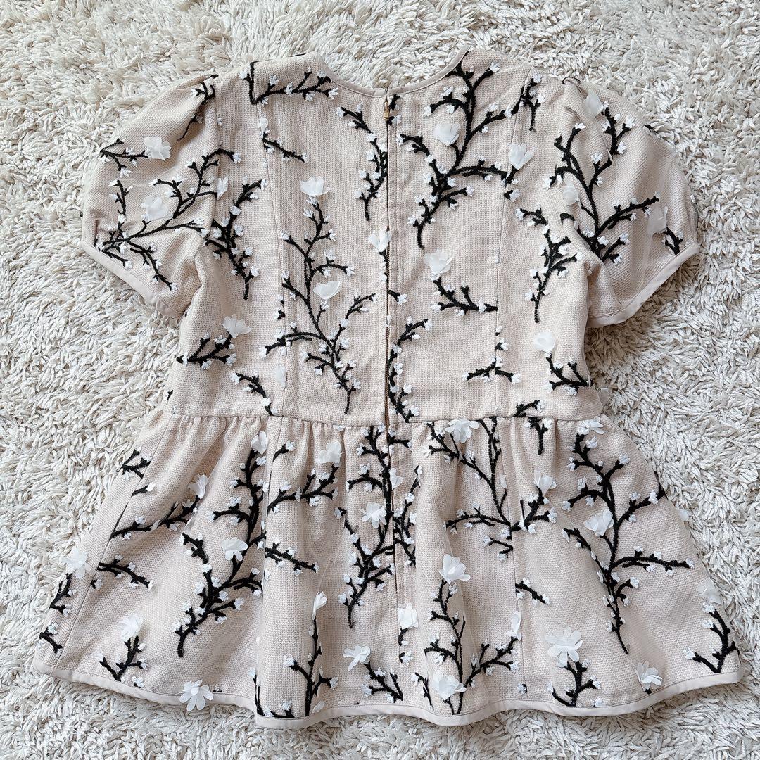 SEVEN TEN セブンテン バイ ミホカワヒト　ツイード　刺繍トップス　M