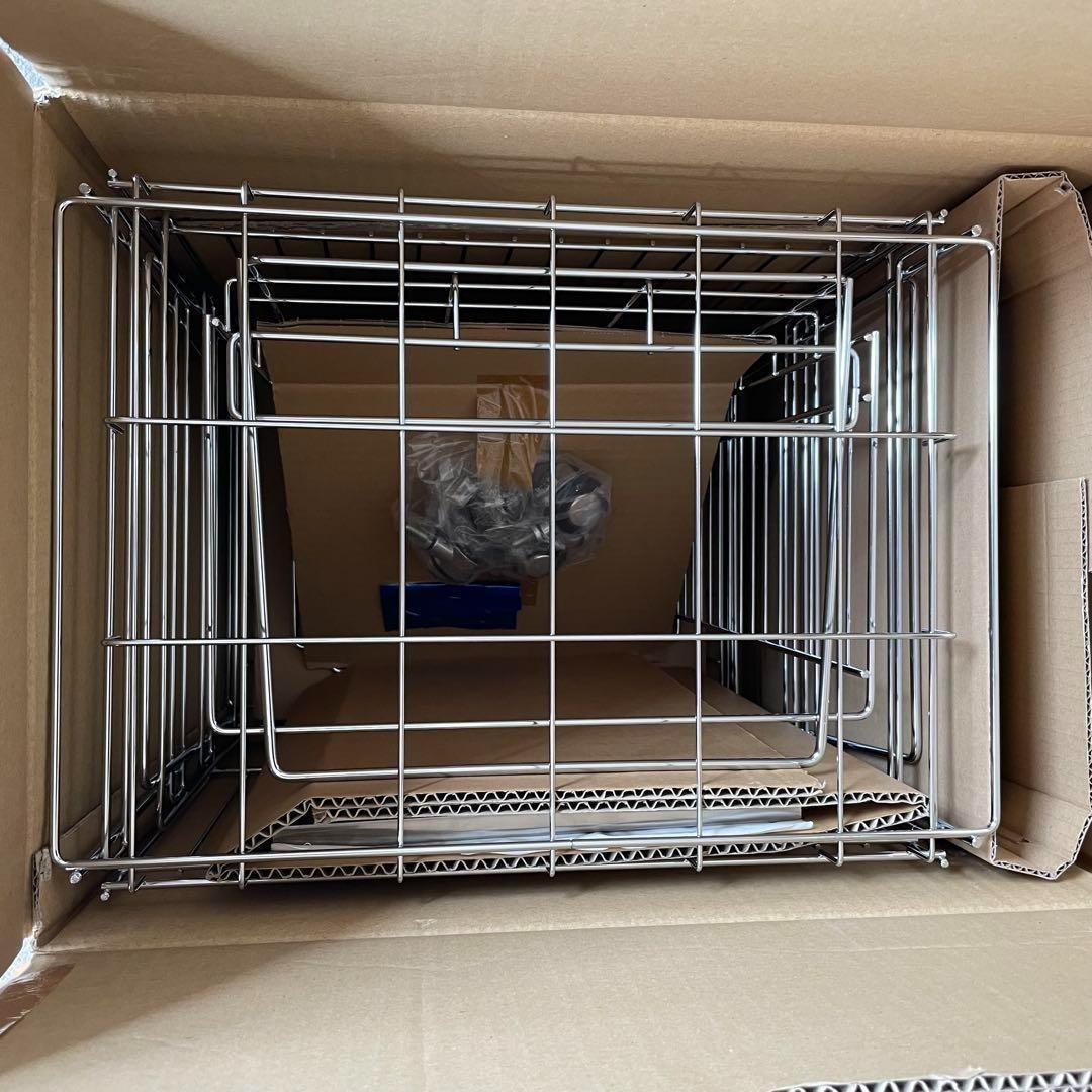 44737 ステンレス棚のスタッキングワゴン 3段