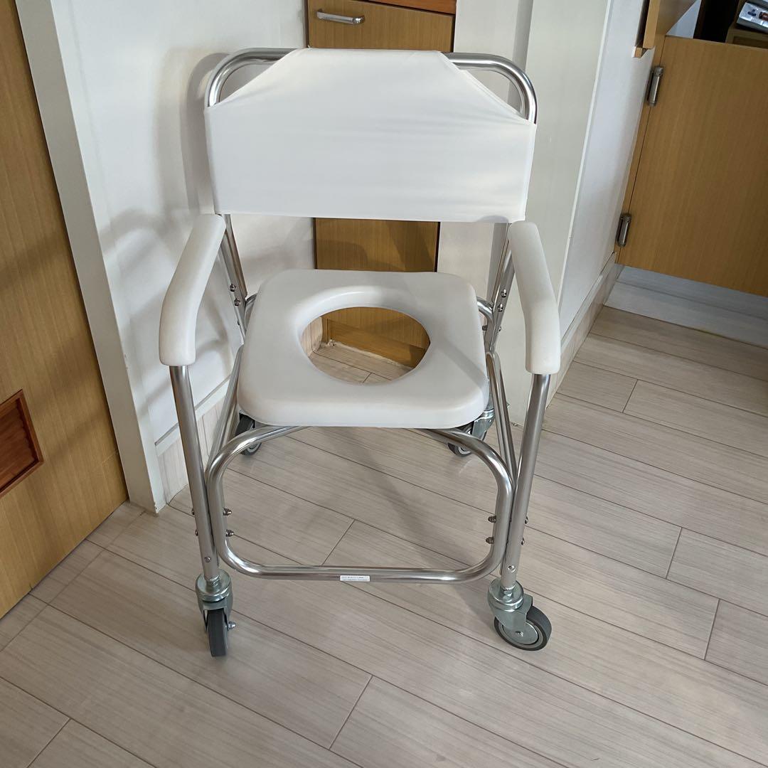 Y日進医療器アルミ製シャワーチェアTY535スチール製後輪ダブルストッパー