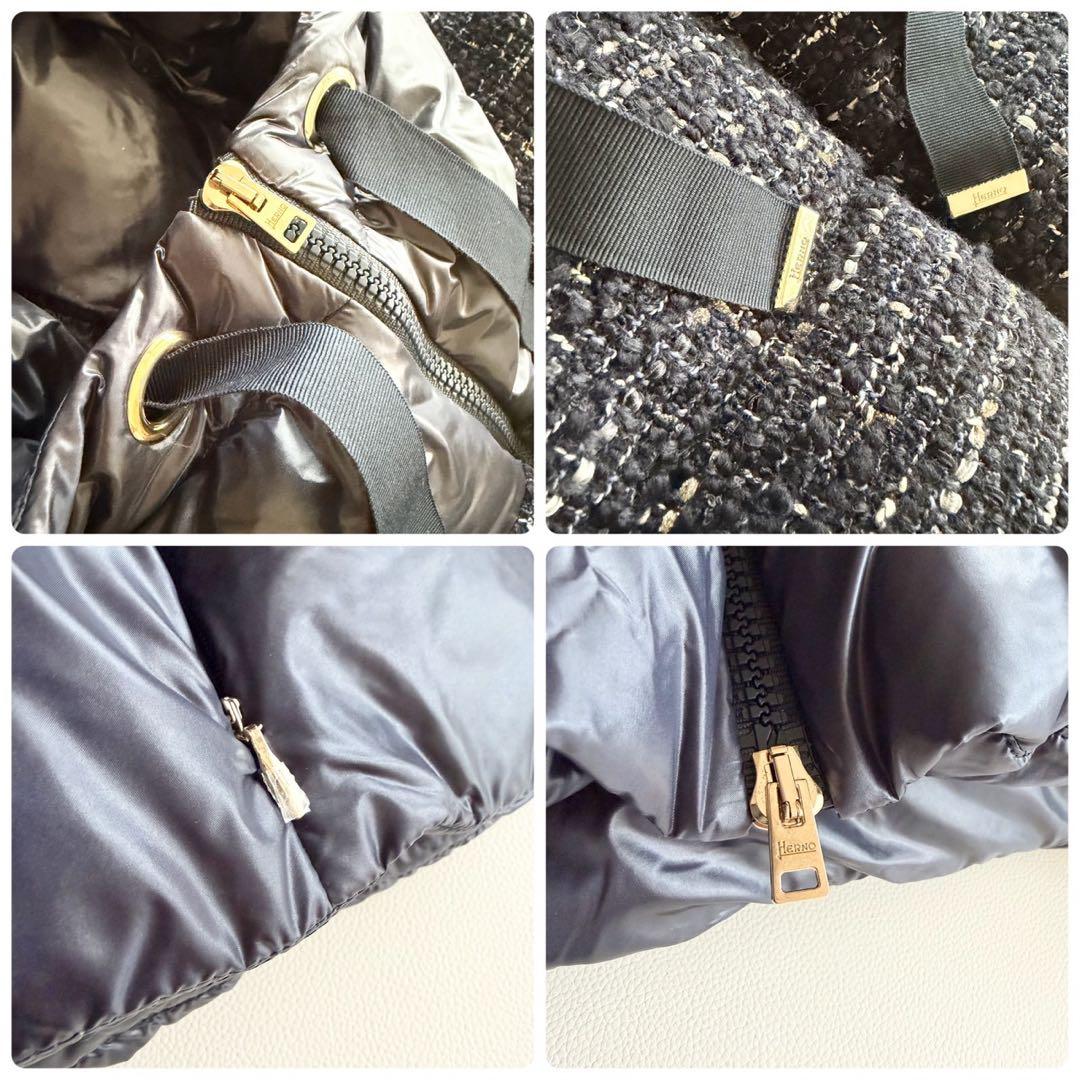 ◾️新品タグ付　HERNO ヘルノ 定価20万以上　ダウン ツィード　ドッキング