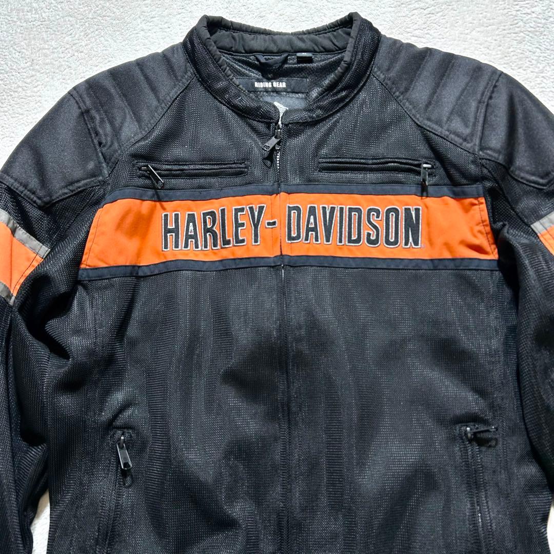【HARLEY-DAVIDSON】 ライダースジャケット XL 刺繍ロゴ