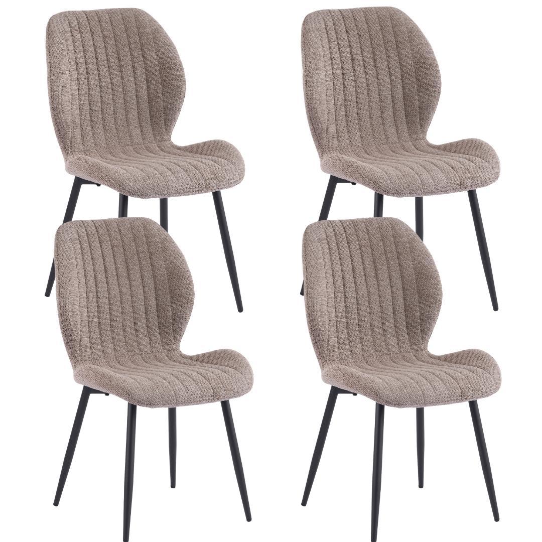 【セット4脚】ダイニングチェア 椅子 コンパクト アジャスター付き 肌に優しい