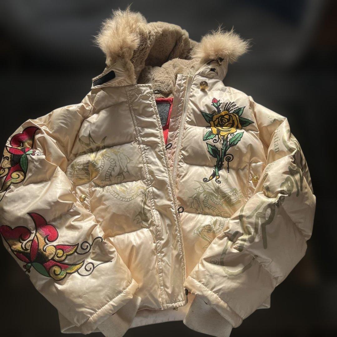 激レアEd Hardy ダウンジャケット　染み抜きクリーニング代値下げ済み