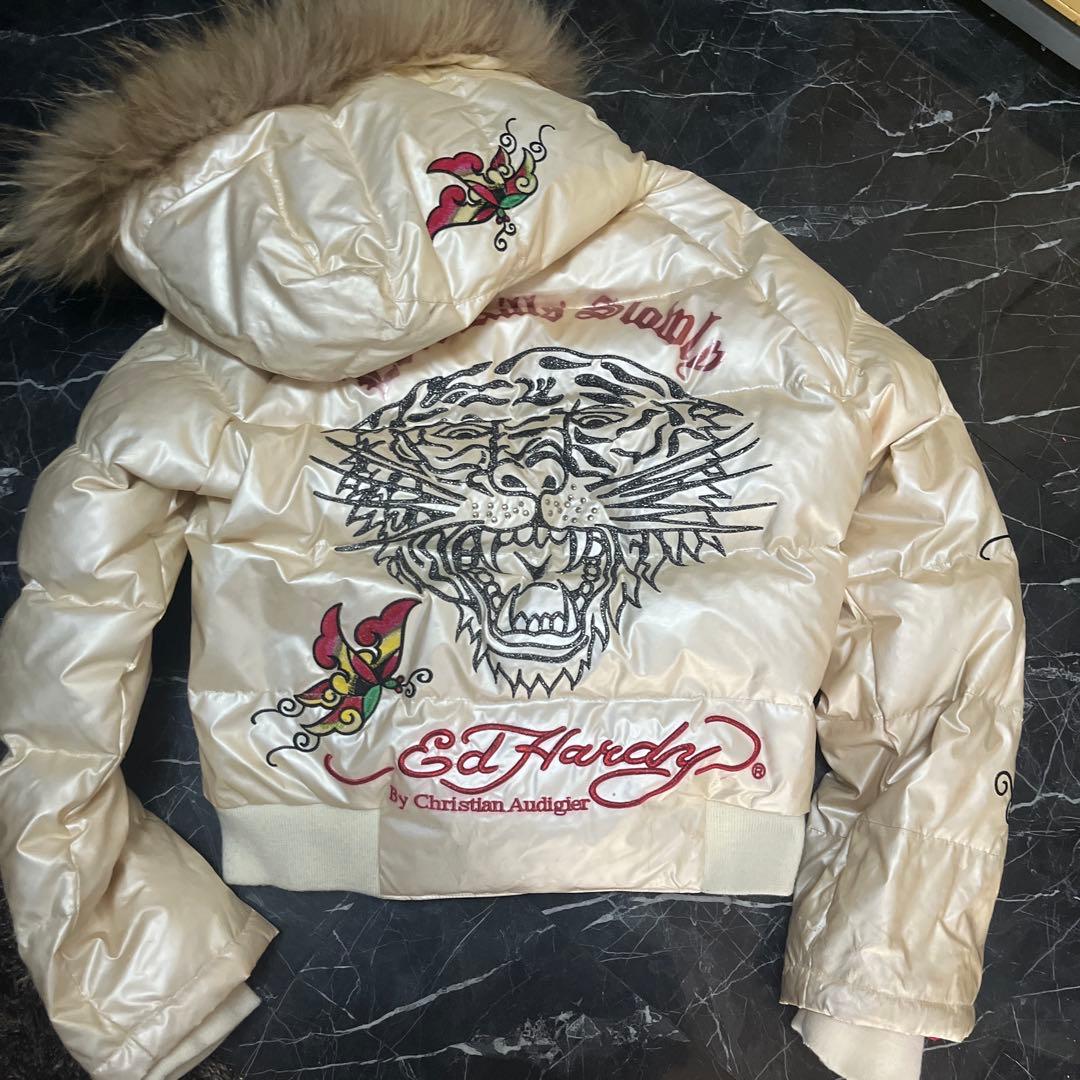 激レアEd Hardy ダウンジャケット　染み抜きクリーニング代値下げ済み