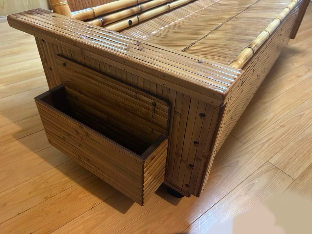 梅里竹芸　三人掛けソファー　ベンチ　竹製　【A-99】