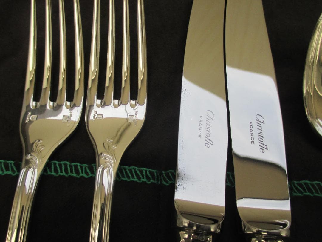 ☆仏蘭西高級銀器クリストフルシルバー カトラリー１０本　マルリー酸化防止収納袋入