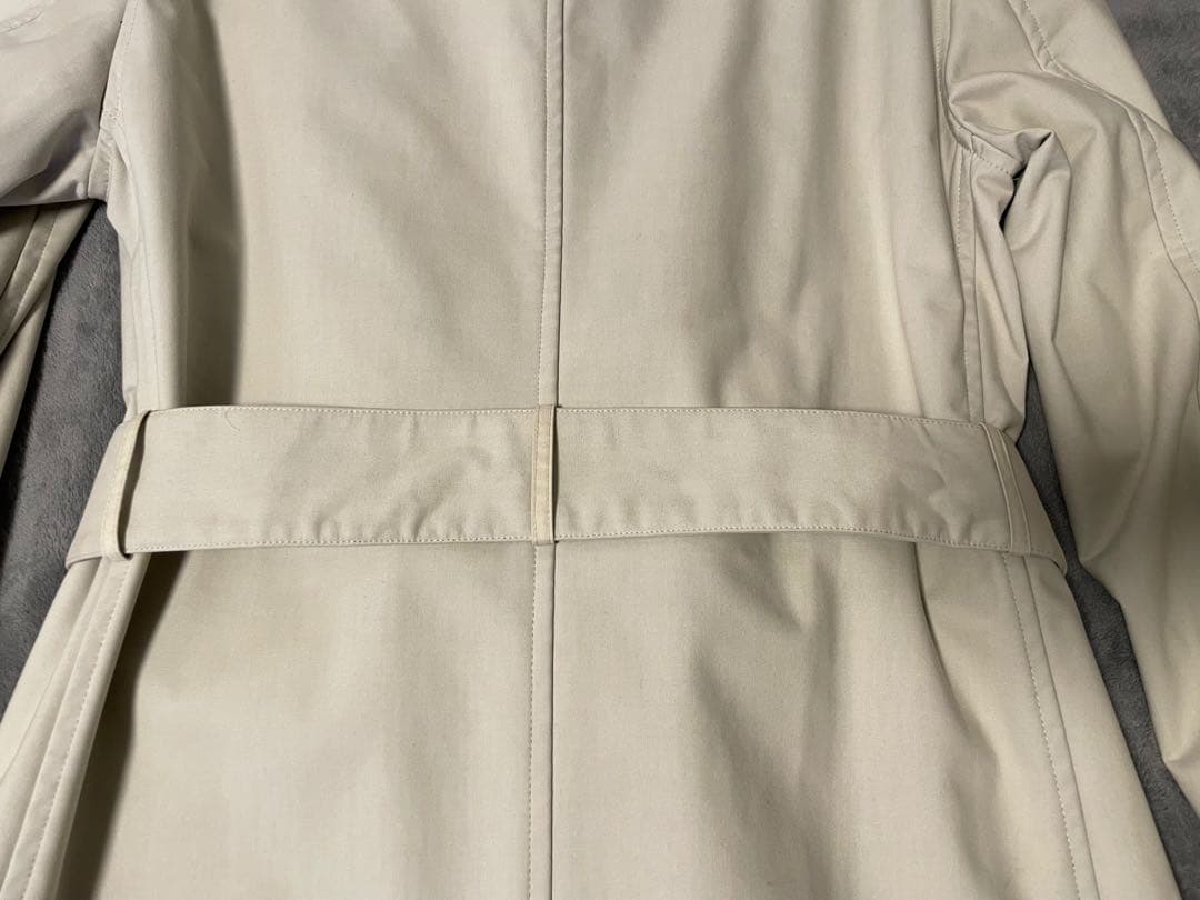 エルメス　レザー チンストラップ コットン ステンカラーコート　サイズ50
