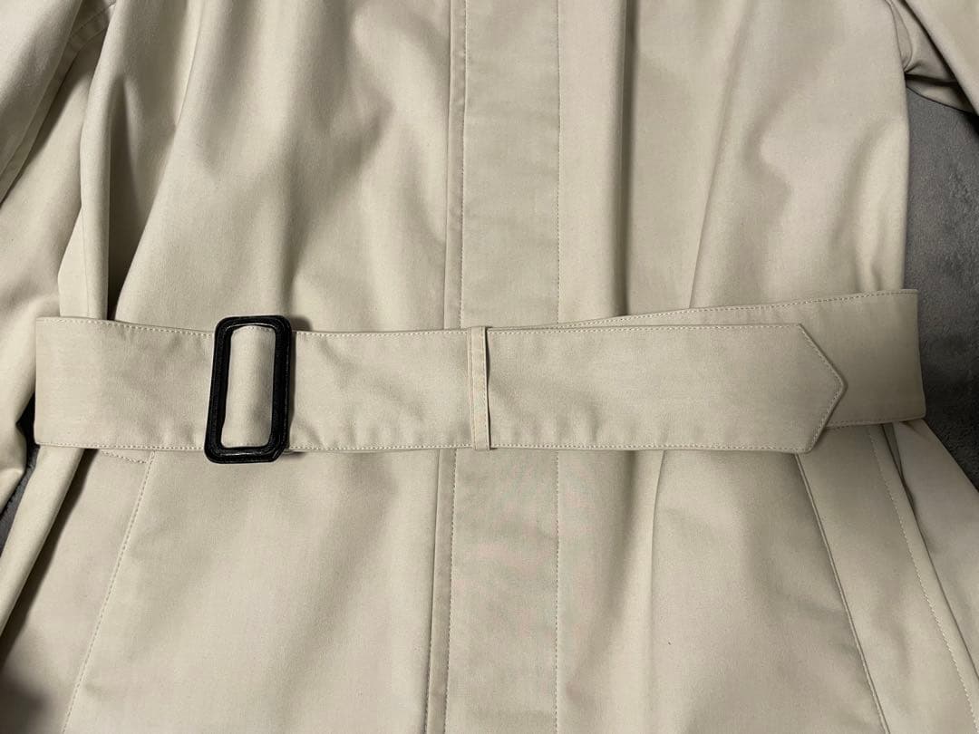 エルメス　レザー チンストラップ コットン ステンカラーコート　サイズ50