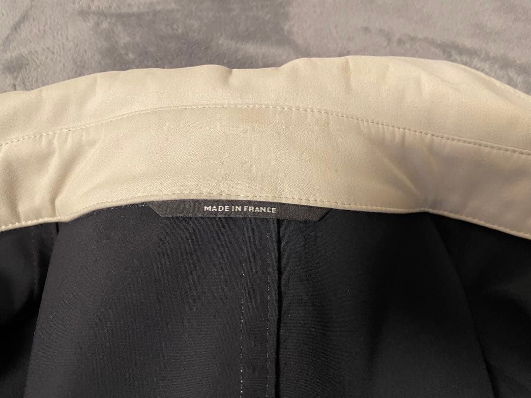 エルメス　レザー チンストラップ コットン ステンカラーコート　サイズ50