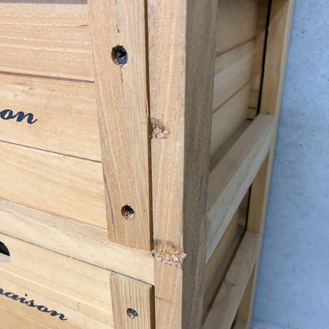 カントリー調 5段引き出し チェスト 天板タイル リメイク DIY