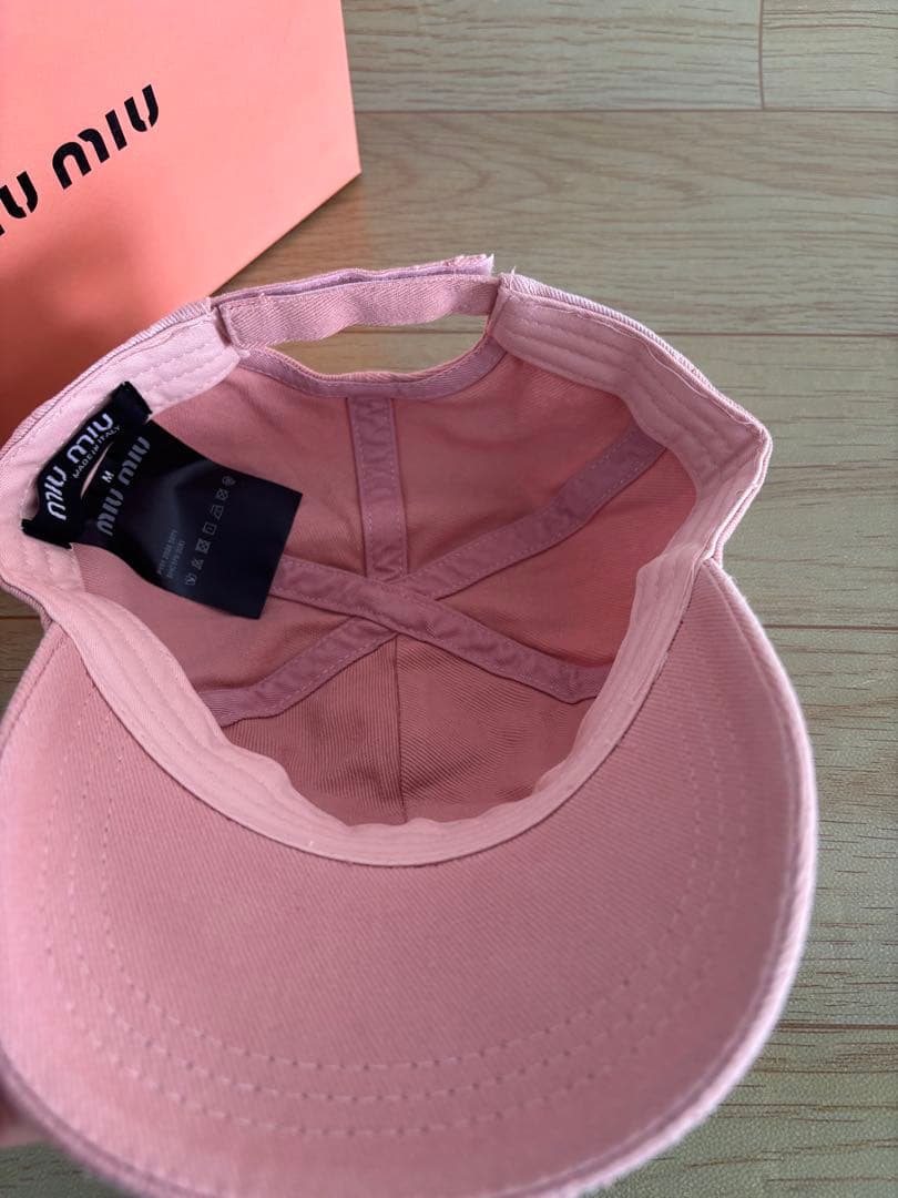 レディース ミュウミュウ ベースボールキャップ/ピンク