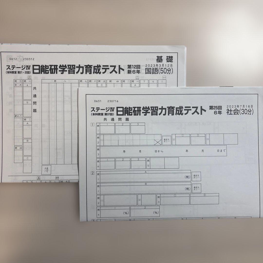 日能研 6年生前期 育成テスト 全17回分