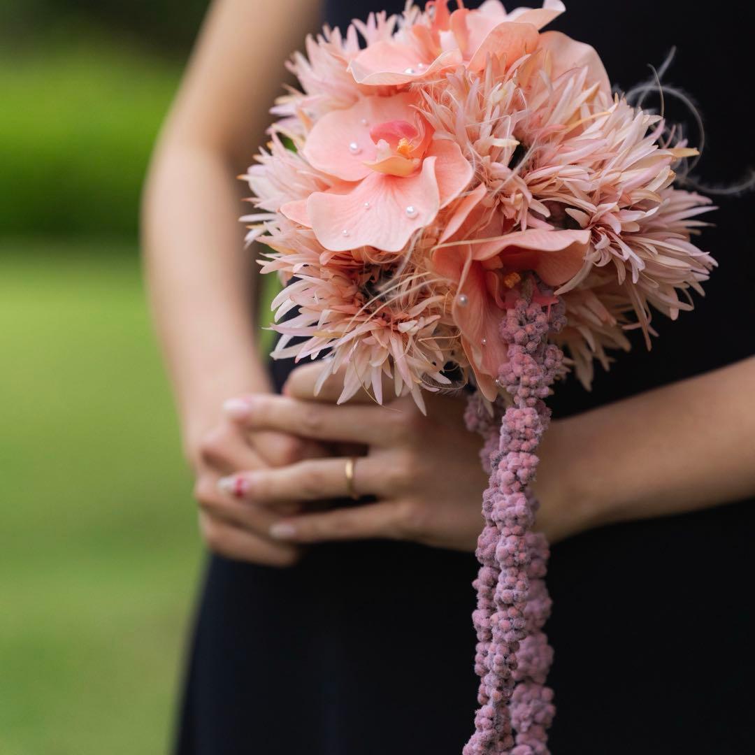 【美品】アーティフィシャルフラワー　ブーケ＆ブートニア＆ヘアパーツセット