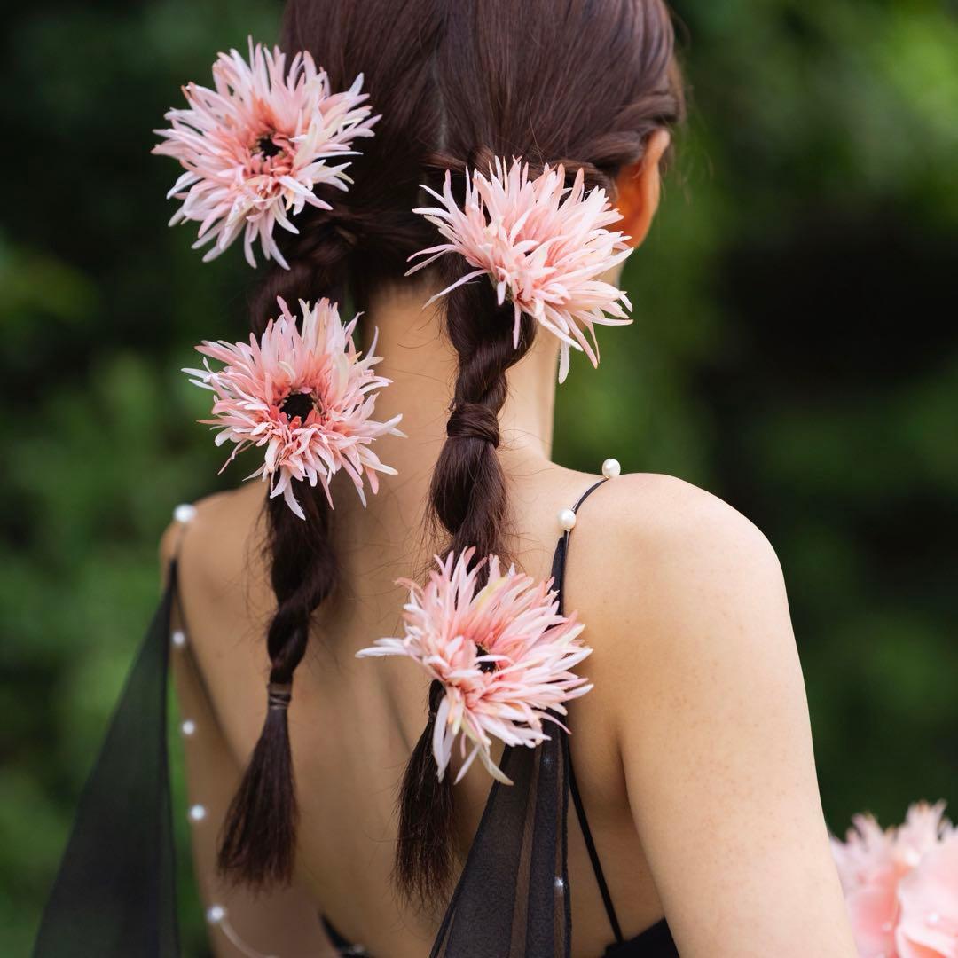 【美品】アーティフィシャルフラワー　ブーケ＆ブートニア＆ヘアパーツセット