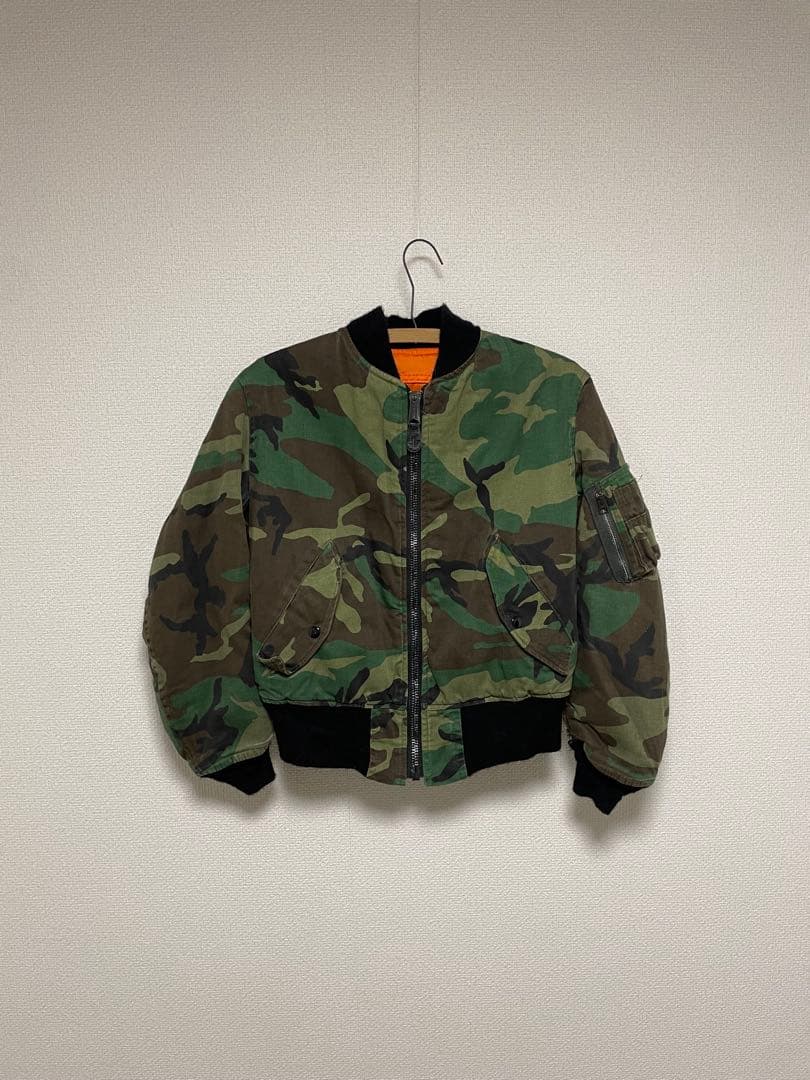 80s USA製 alpha ma-1 ma1 ウッドランドカモ フライト