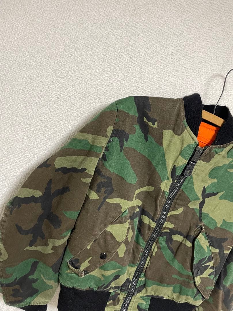 80s USA製 alpha ma-1 ma1 ウッドランドカモ フライト