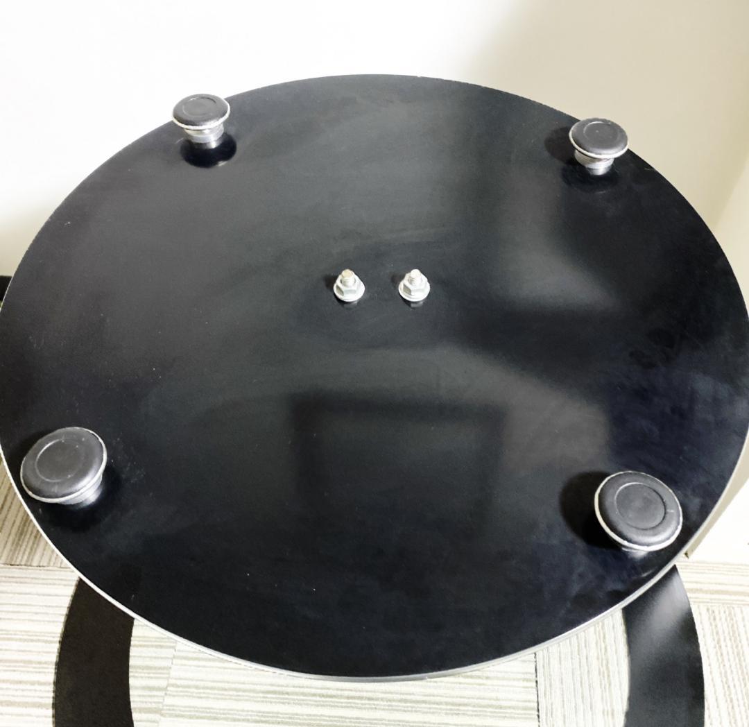 naonao1788　ガラス丸テーブル IKEAローテーブル2点セット