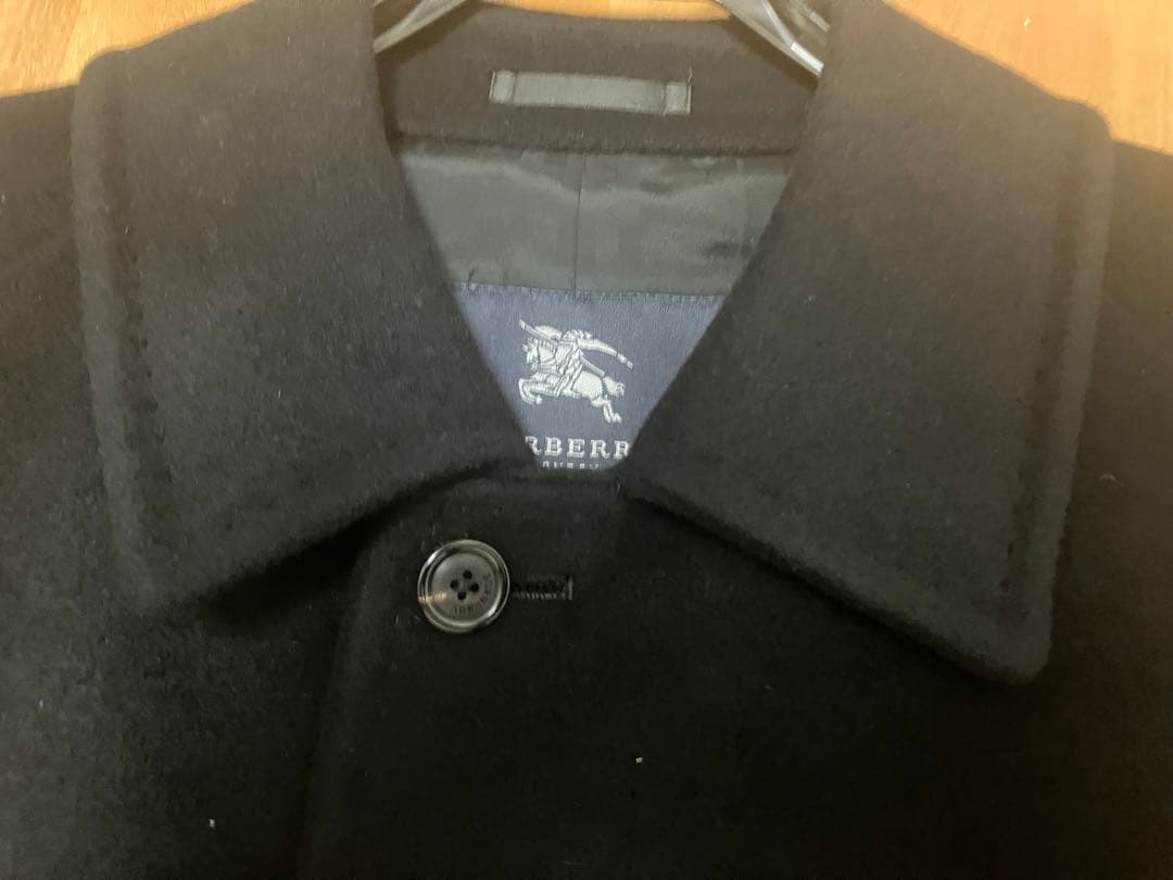 バーバリー　ロンドン　カシミヤアンゴラ　ステンカラーコート　ブラック