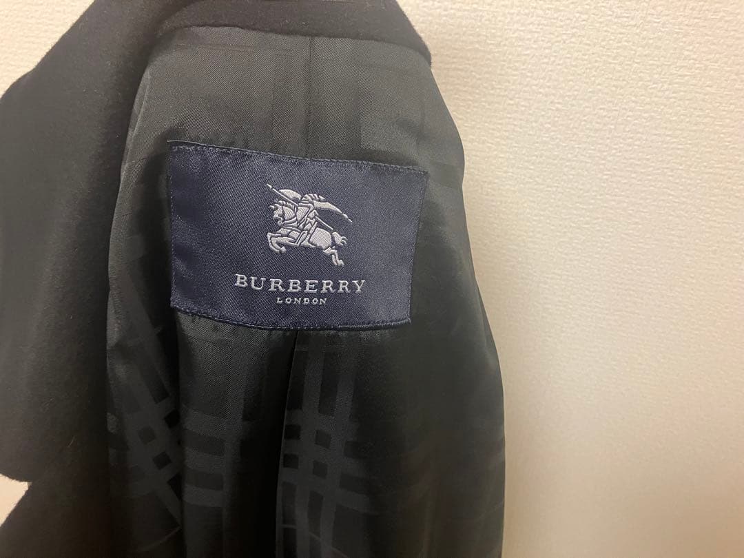 バーバリー　ロンドン　カシミヤアンゴラ　ステンカラーコート　ブラック