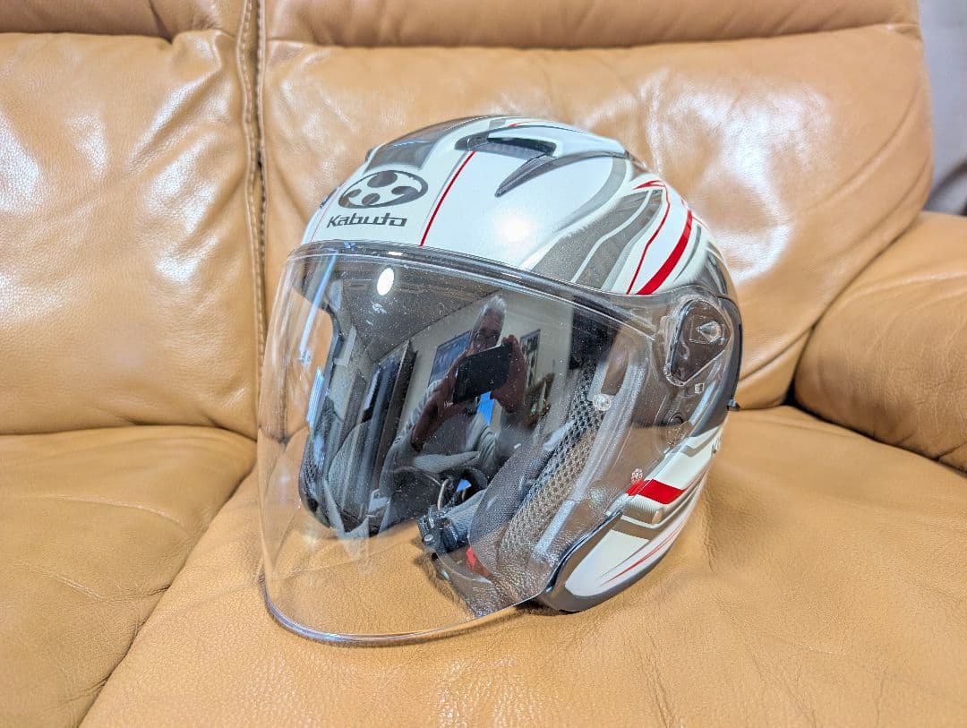 Kabuto ジェットヘルメット ホワイト/レッド