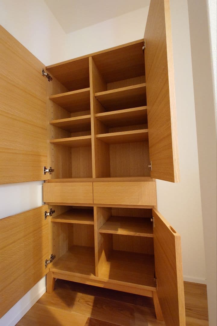 大川家具 ハイキャビネット　カノーヴァ 80 ホワイトオーク　オーク突板