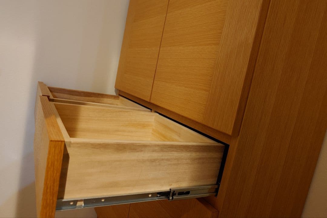 大川家具 ハイキャビネット　カノーヴァ 80 ホワイトオーク　オーク突板