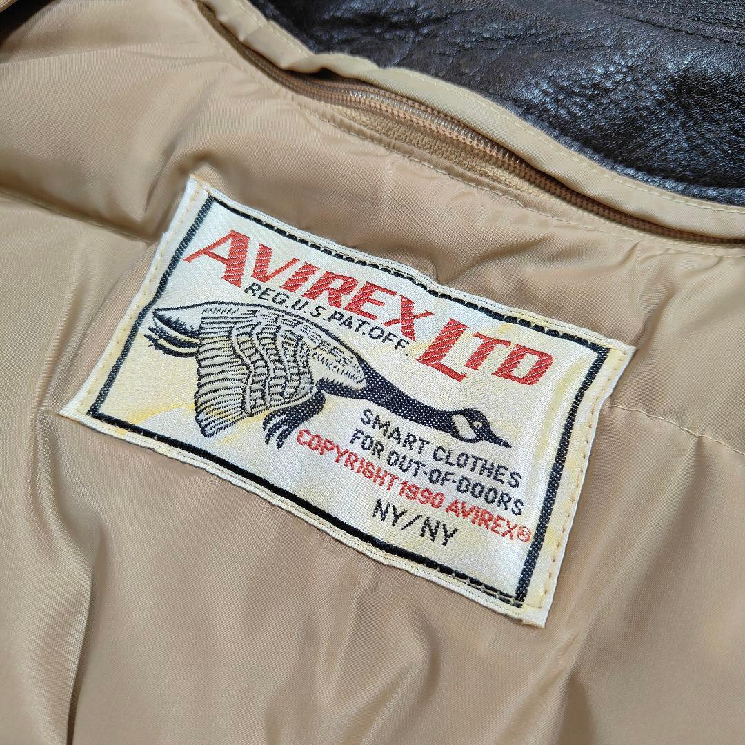AVIREX A-2 フライトジャケット 取外可能ライナー付 ブラウン 茶 S