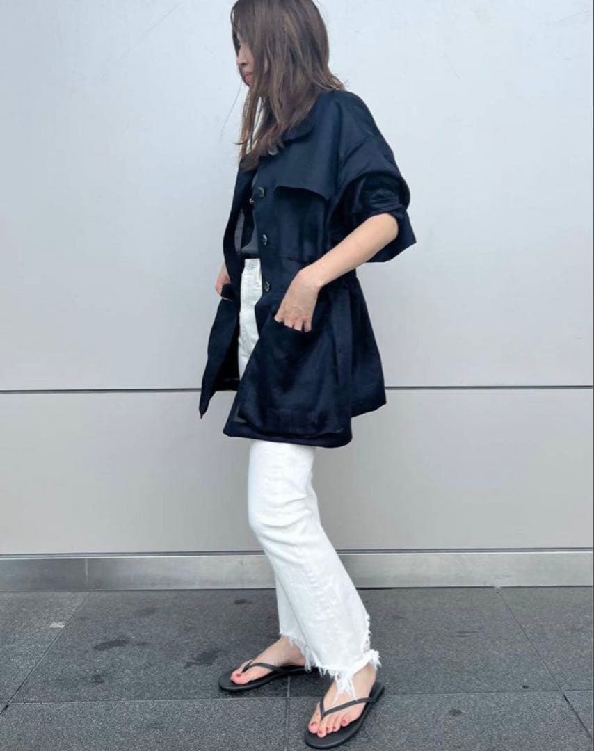 Chaosカオス フロマージュ リネンブルゾン ラミーブルゾン ネイビー