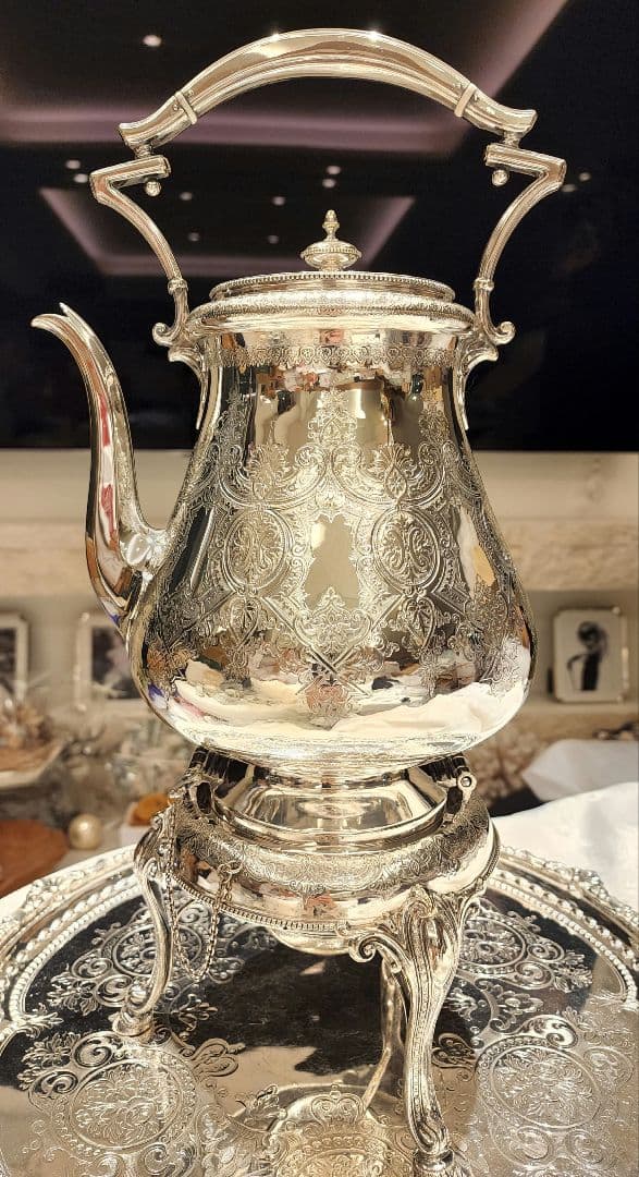 純銀P シルバープレート ケトル ポット ヴィクトリアン シルバー アンティーク