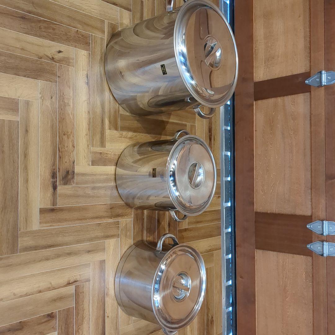 ステンレススチール 蓋付き鍋 3個セット