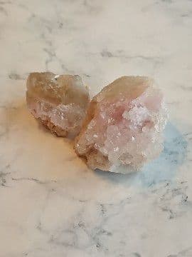 天然石 レア品 ローズクォーツクラスターセット