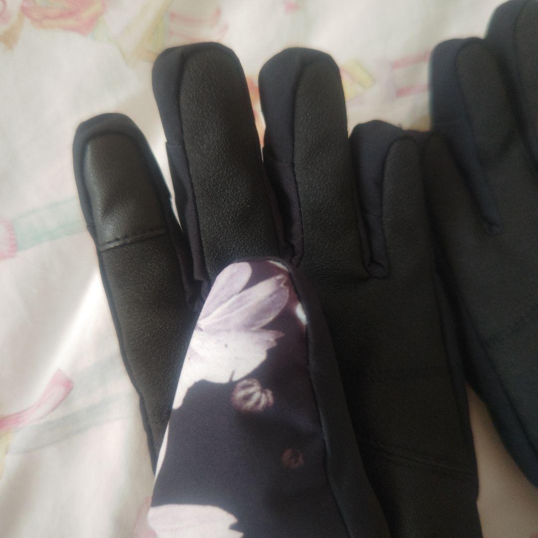 【美品】ROXY 花柄スキーウェア 手袋 セット 150cm